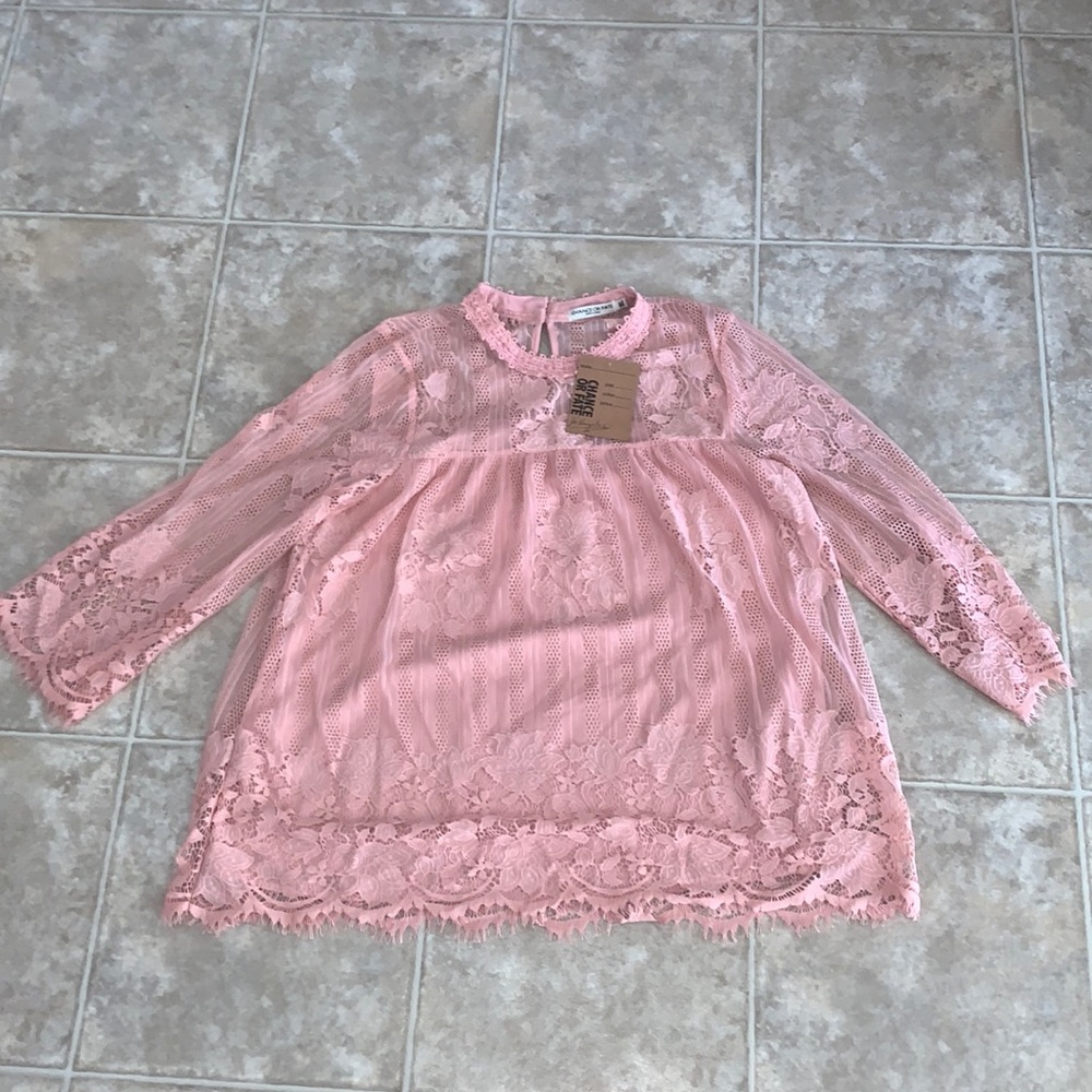 pink long sleeve shirt